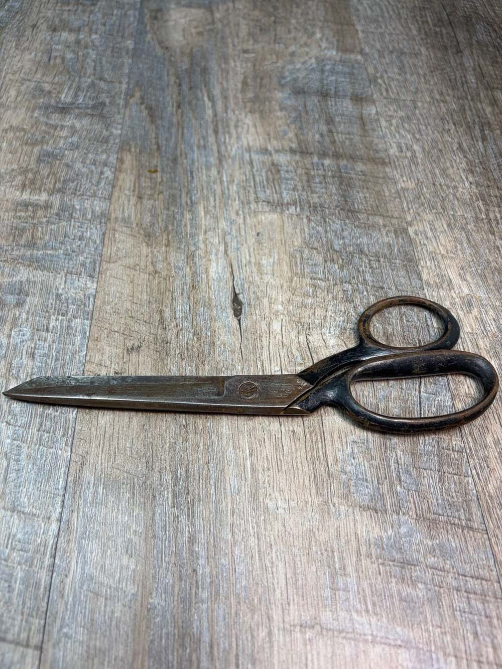 Vintage Wiss Inlaid No. 126 Steel Forged Industrial Tailor Shears Scissors USA